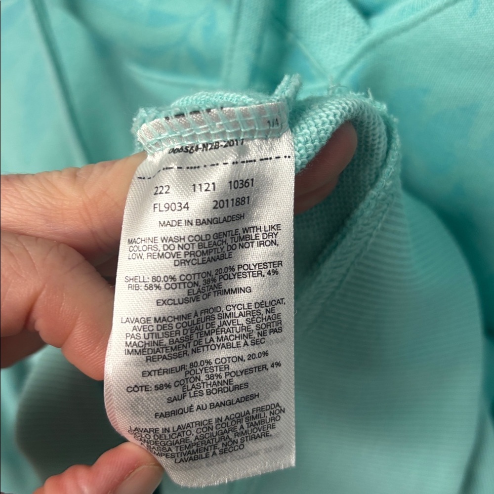 NWT Columbia Women’s S PFG Slack Water French Terry Hoodie in Aqua Foliage - Picture 10 of 12